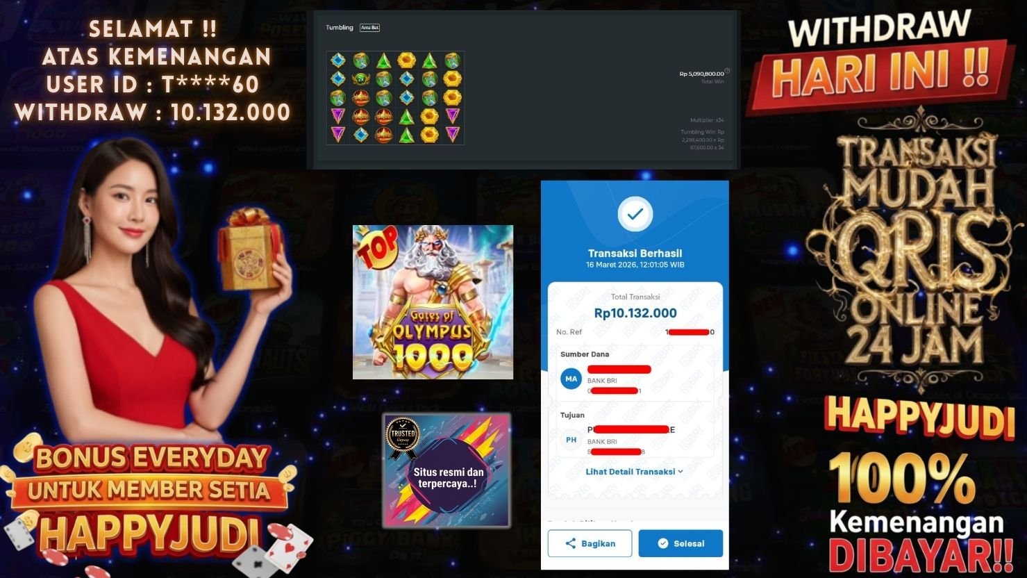 HAPPYJUDI JACKPOT SLOT GATES OF OLYMPUS 1000